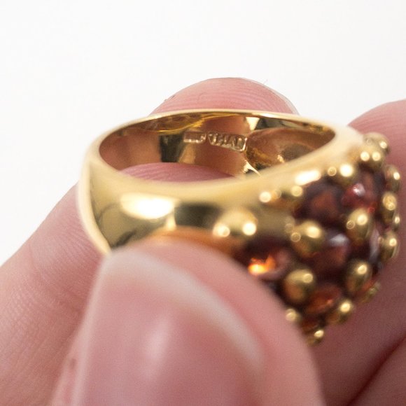 Vintage 5/6 Real Gold Garnet Ring Jan Birthstone - Picture 3 of 10